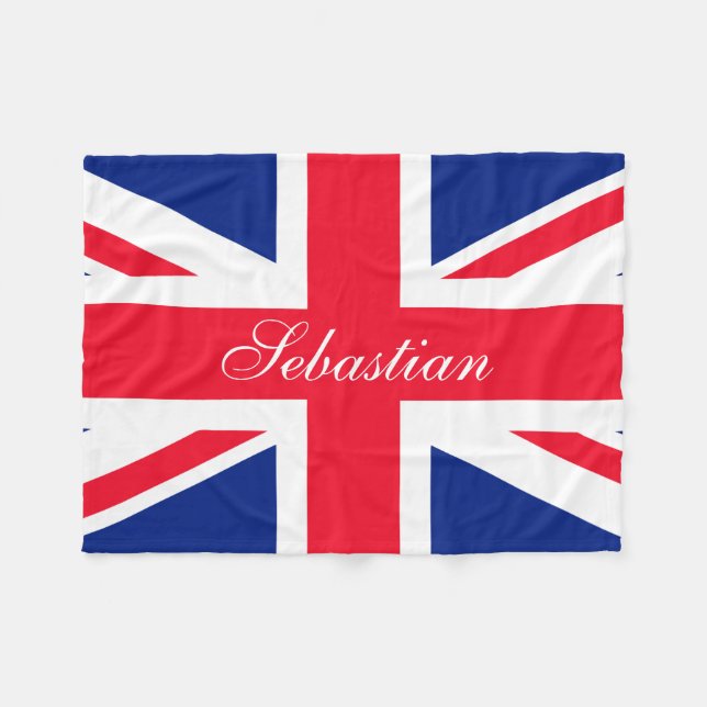 Make Your Own Personalised UK Flag Fleece Blanket (Front (Horizontal))