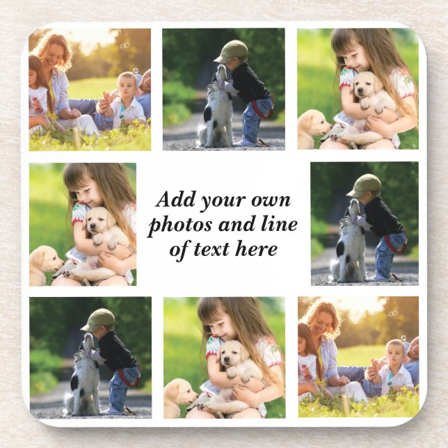 Make your own photo collage and text coaster (Front)