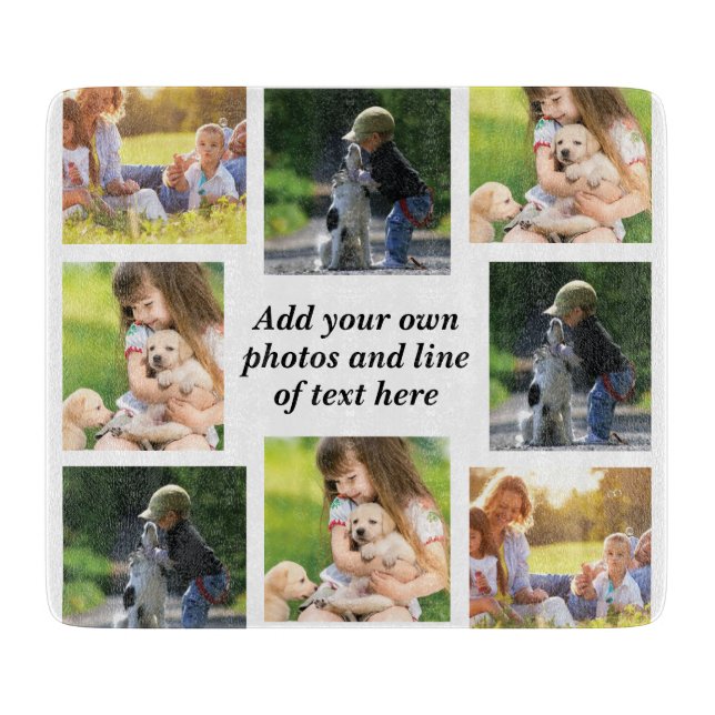Make your own photo collage and text  cutting board (Front)