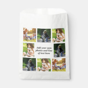 Make your own photo collage and text favour bags