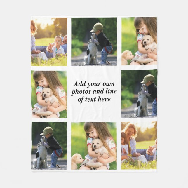 Make your own photo collage and text   fleece blanket (Front)