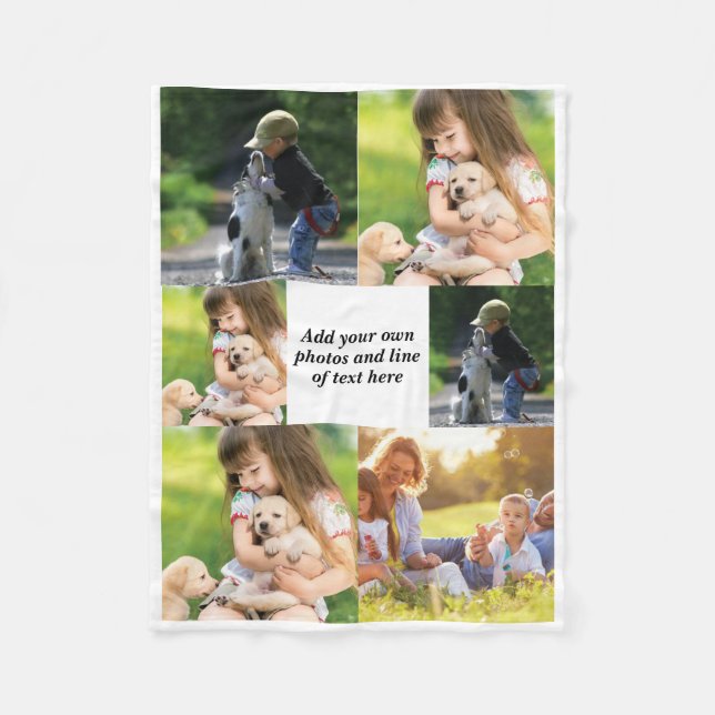 Make your own photo collage and text   fleece blanket (Front)