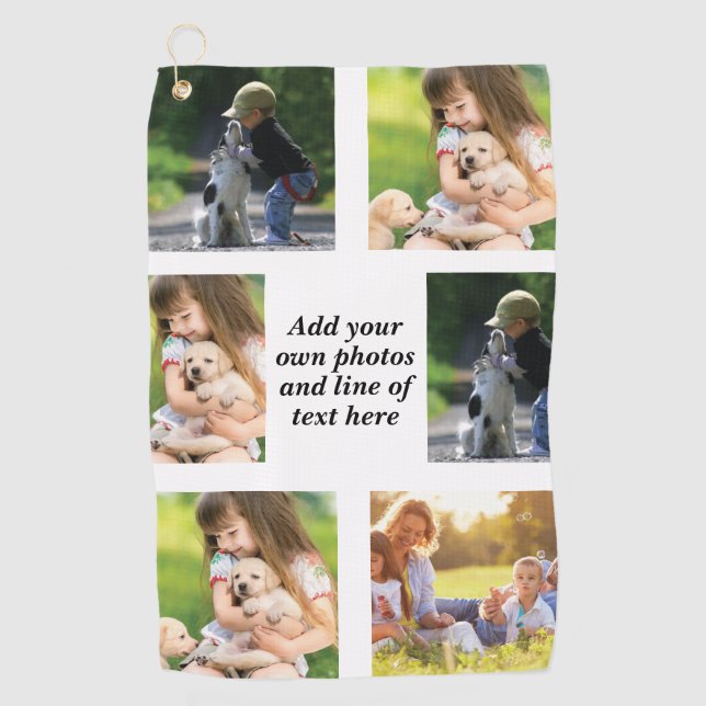 Make your own photo collage and text   golf towel (Front)