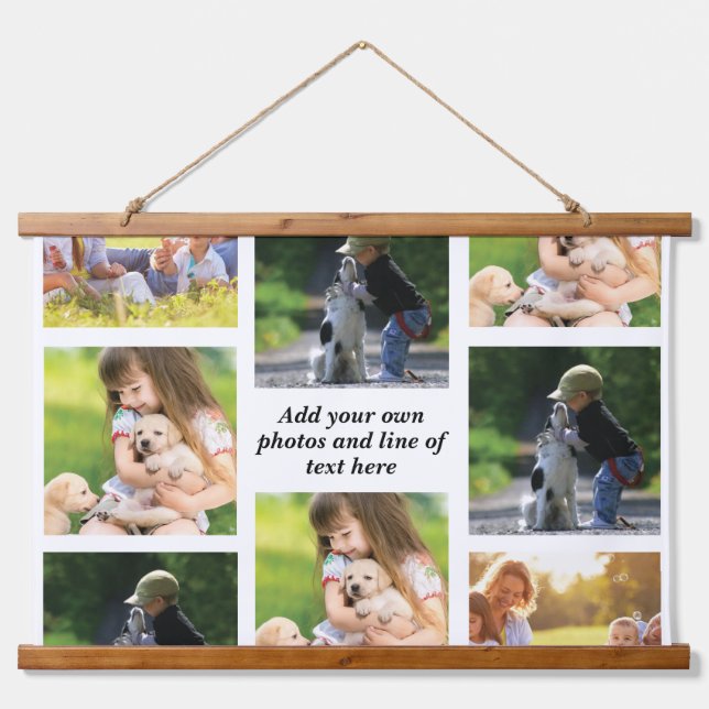 Make your own photo collage and text  hanging tapestry (Front)