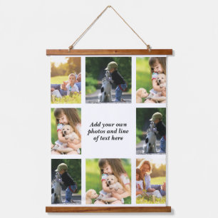 Make your own photo collage and text  hanging tapestry