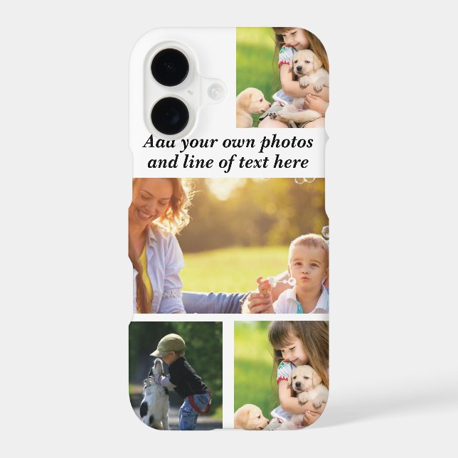 Make your own photo collage and text  iPhone case (Back)