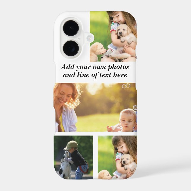Make your own photo collage and text  iPhone case (Back)