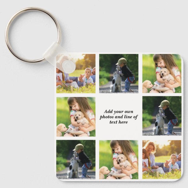 Make your own photo collage and text key ring (Front)