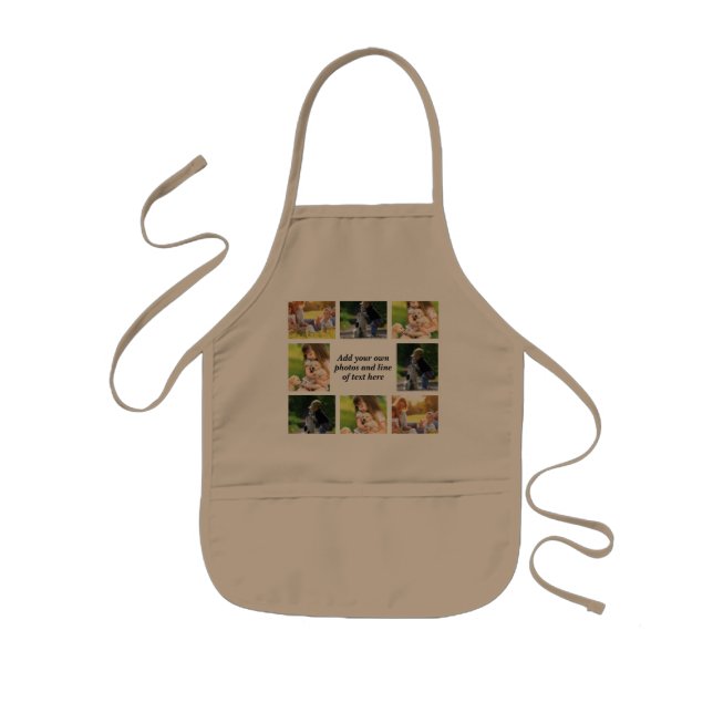 Make your own photo collage and text  kids apron (Front)