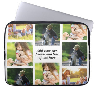 Make your own photo collage and text laptop sleeve