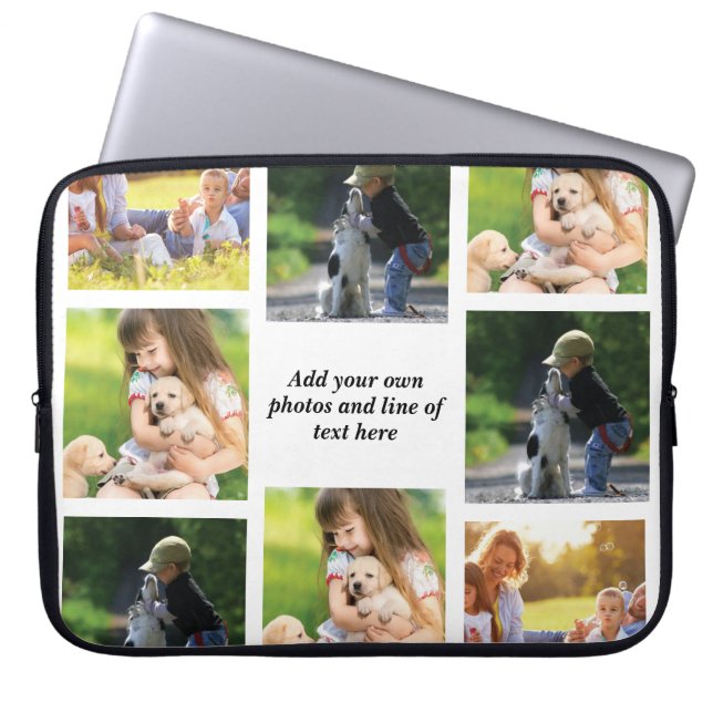 Make your own photo collage and text  laptop sleeve (Front)