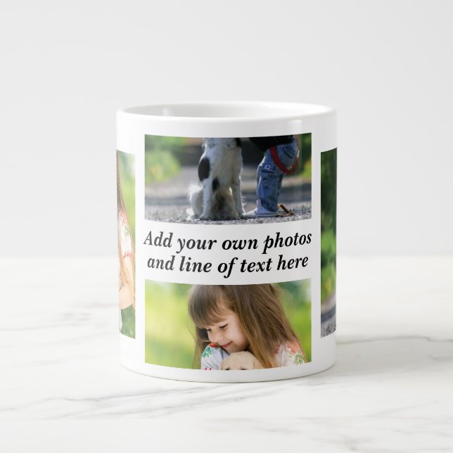 Make your own photo collage and text   large coffee mug (Front)