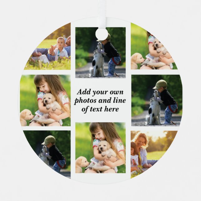 Make your own photo collage and text  metal tree decoration (Front)