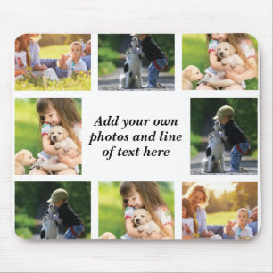 Make your own photo collage and text mouse mat