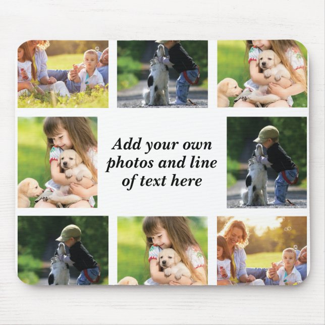Make your own photo collage and text   mouse mat (Front)