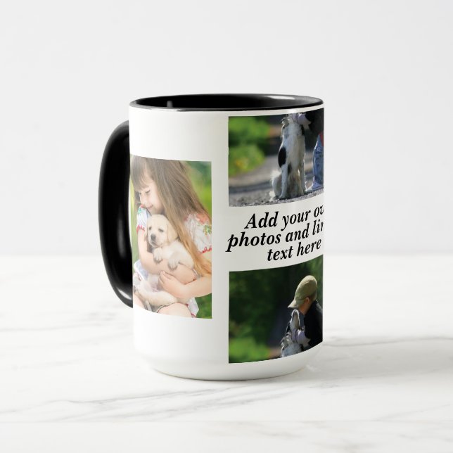 Make your own photo collage and text   mug (Front Left)