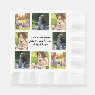 Make your own photo collage and text  napkin
