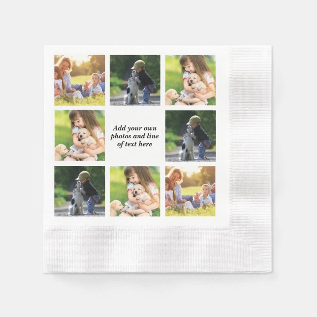 Make your own photo collage and text  napkin (Front)