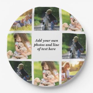 Make your own photo collage and text  paper plate