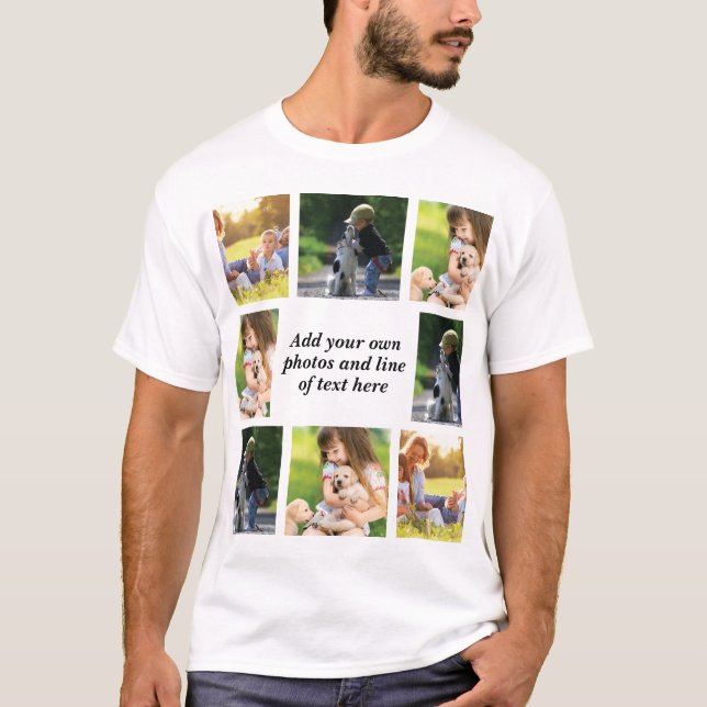 Make your own photo collage and text  T-Shirt (Front)