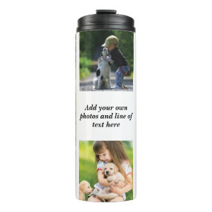 Make your own photo collage and text thermal tumbler