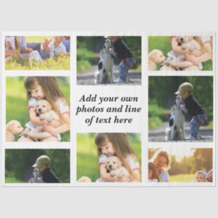 Make your own photo collage and text tissue paper