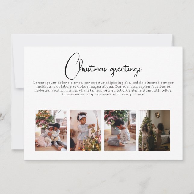 Make Your Own Photo Collage Personalised Christmas Holiday Card (Front)