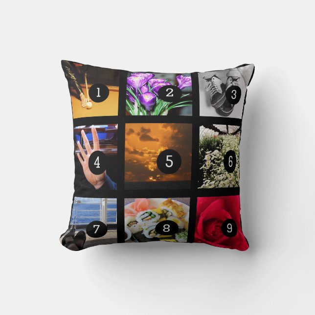 Make Your Own Photo collage with 9 images Cushion (Front)