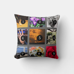 Make Your Own Photo collage with 9 images Cushion