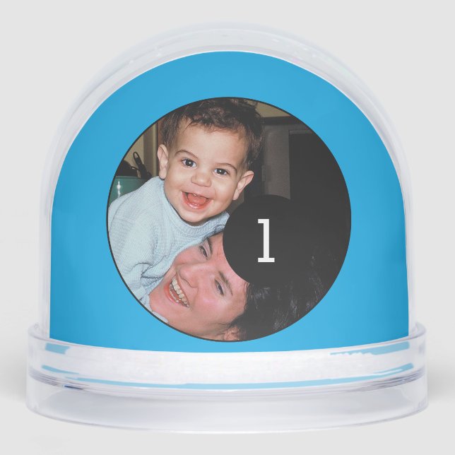 Make Your Own photo globe two pictures Blue Snowglobe (Front)