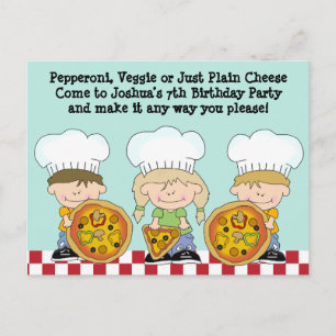 Make Your Own Pizza Birthday Party Invite