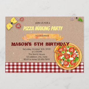Make your own pizza party invitation