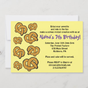 MAKE YOUR OWN PRETZEL Birthday Party Invitation