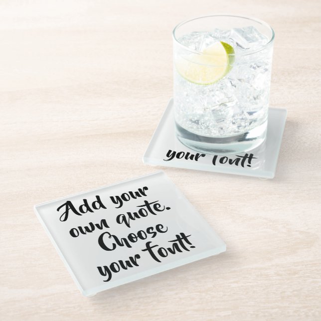 Make your own quote personalised glass coaster (Angled)