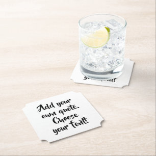 Make your own quote personalised paper coaster