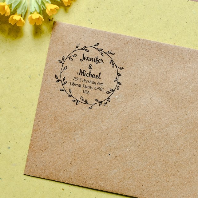 Make Your Own, Return Address Couple Rubber Stamp (Creator Uploaded)