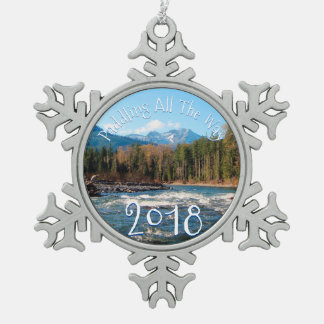 Make Your Own River Photo Snowflake Pewter Christmas Ornament