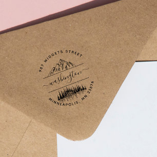 Make Your Own Rustic Mountain Forest Landscape  Rubber Stamp