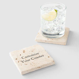 Make Your Own Simple Travertine Stone Coaster