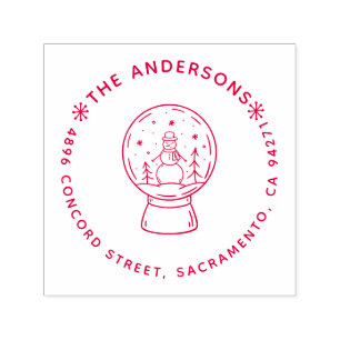 Make Your Own Snowman Holiday Return Address Self-inking Stamp