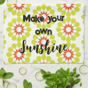Make Your Own Sunshine Yellow Boho Kitchen Towel