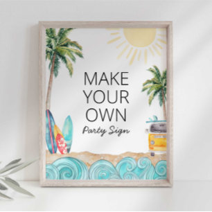 Make Your Own Surf Party Sign
