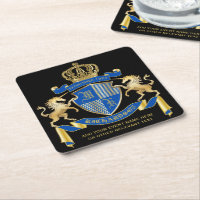 Make Your Own Unicorn Coat of Arms Blue Emblem