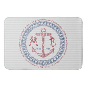 Make Your Own Vintage Anchor Nautical Monogram Bath Mat