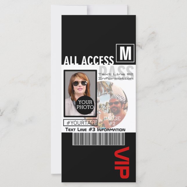 Make Your Own VIP Pass 8 ways to Personalise (Front)