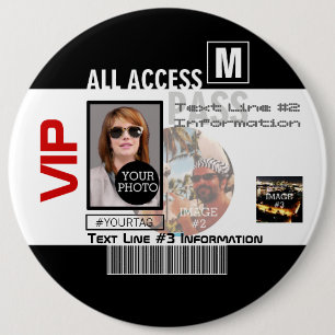 Make Your Own VIP Pass 8 ways to Personalise 6 Cm Round Badge