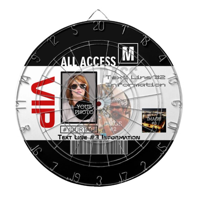 Make Your Own VIP Pass 8 ways to Personalise Dartboard (Front)