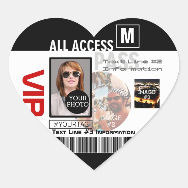 Make Your Own VIP Pass 8 ways to Personalise Heart Sticker (Front)