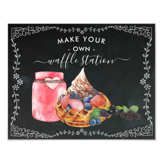 Make Your Own Waffle Station Chalkboard Sign (Front)