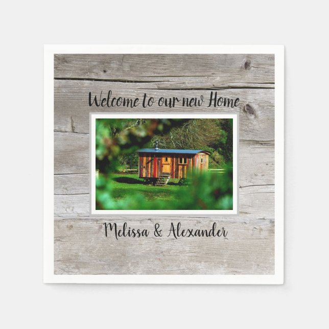 Make your own welcome new Home housewarming party Napkin (Front)